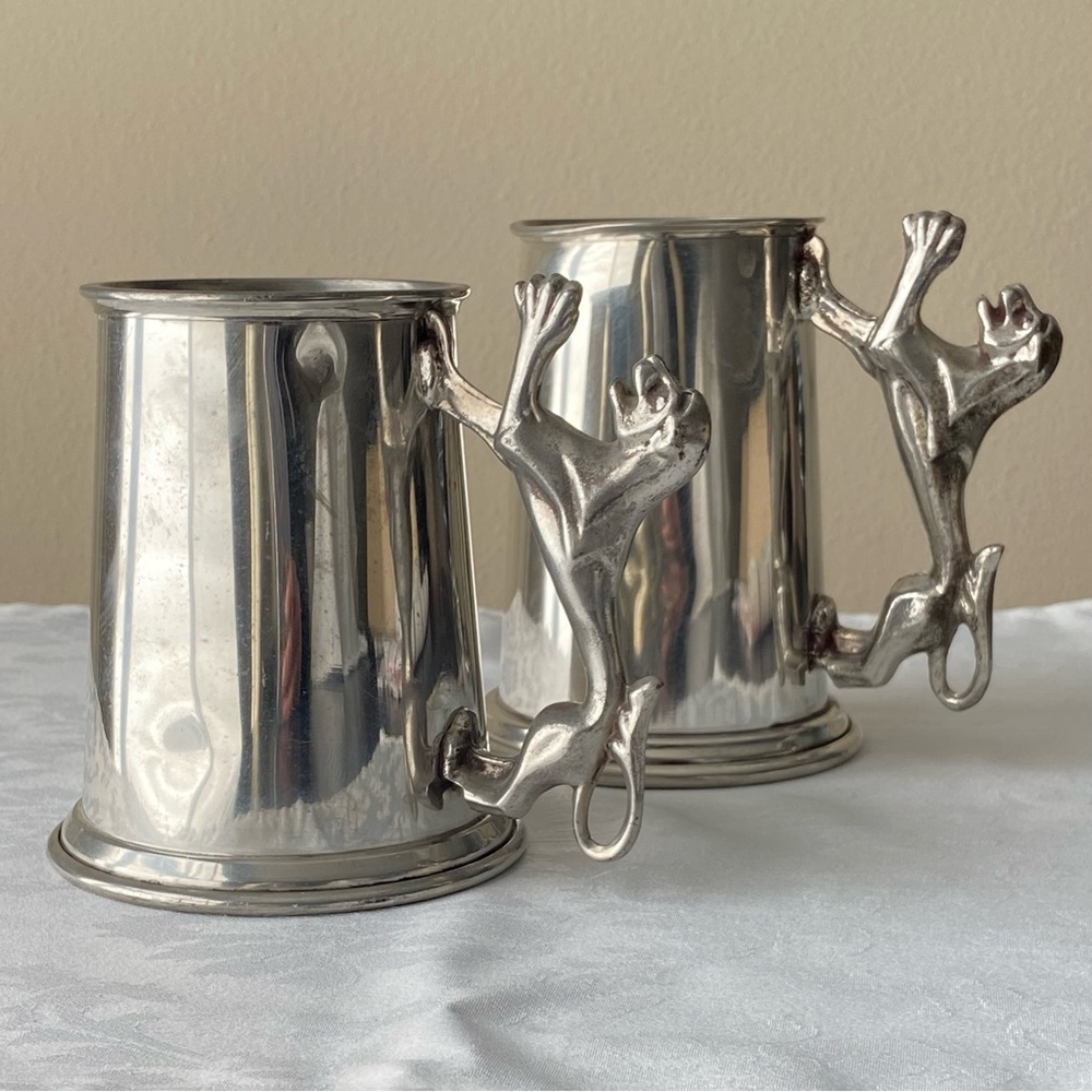Vintage Raimond Viners of Sheffield English Pewter beer steins 18 oz and 20 oz